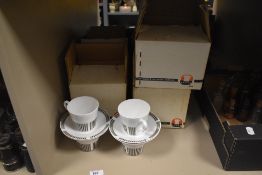 Six unused boxes of Royal Osborne crockery from the Nestle Catering Service, five boxes contain a