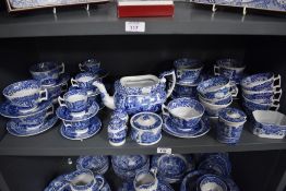 A Quantity of Copeland Spode Italian pattern blue and white tableware, to include teacups,