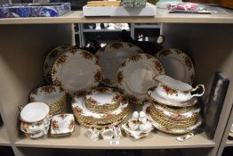 A Royal Albert 'Old Country Roses' part dinner service comprising of dinner plates, serving