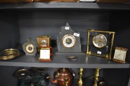 An assorted collection of vintage and other timepieces and clocks, to include two Mercedes slate