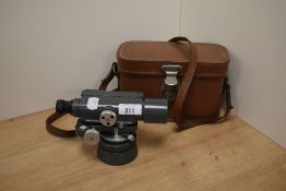 A Watt's of London theodolite with original carrying case.