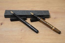 Two early BHR lever fill Waterman Ideal fountain pens. Discoloured.