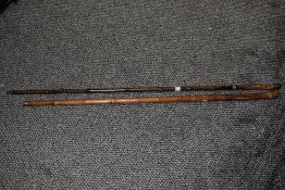 Two 19th Century bambo walking canes with metal collars, the tallest measures 90cm high