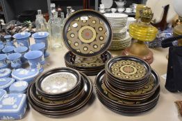 Twenty seven pieces of vintage Denby 'Arabesque' comprising of dinner and side plates.