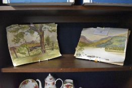 A pair of watercolours (unmounted and unframed) after Jefferson Bond depicting rural scenes.