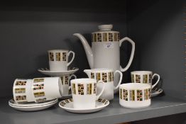 An Alfred Meakin porcelain coffee service of Art Deco design, comprising coffee pot, cream jug,