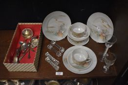 A 19th century Georgian cordial glass having bell shaped bowl with opaque twist stem and conical