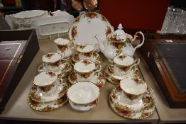 A Royal Albert 'Old Country Roses' part tea service (22 pieces approx).