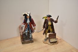 Two Royal Doulton cast-resin figures, comprising Long John Silver HN3719 and Captain Hook HN3636