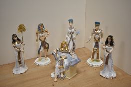 A collection of six limited edition Royal Worcester and Wedgwood (Compton & Woodhouse) Ancient