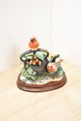A Border Fine Arts ornithological group 'Second Brewed' depicting robins and chicks in their