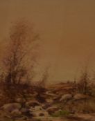 Tom Campbell (20th Century, British), watercolour, A moorland river, signed to the lower left,