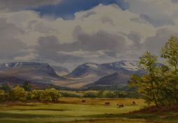 Robert Egginton (b.1943, Scottish), watercolour, 'Cairngorms from near Aviemore', Scotland, signed