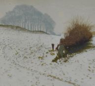 Kenneth Leech (1939-2015, British), screenprint, 'Winter Pasture', signed to the lower right, a