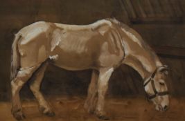 Nancy Brackett (b.1907, Scottish), watercolour, 'Workpony', an equestrian portrait, signed to the