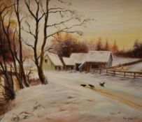 John Corcoran (b.1940, British), oils on canvas, An idyllic countryside landscape with church to the