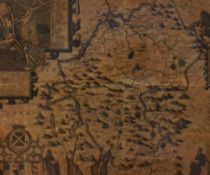 After John Speed (1552-1629, British cartographer), print, An antiquarian style map of the County of