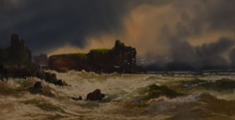 Edgar James Maybery (1887-1966, British), watercolour/gouache, A stormy sea view, signed to the