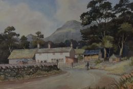 H.Syers (20th Century, British), watercolour, A countryside road with cottages, signed and dated '71