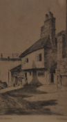 After Preston Cribb (1876-1937, British), print, 'A bit of Old Brixham', Devon, framed, mounted, and