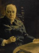 After Frank Owen Salisbury (1874-1962, British), coloured print, 'Sir Winston Leonard Spencer-