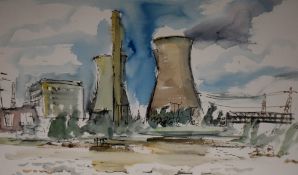 John Cooke (1929-2018, British), watercolour, An illustration of a white coloured Victorian