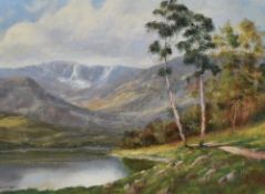 Jack R. Mould (1925-1998, British), oil on canvas, 'Loch Morlich (Glen More, Cairngorms)', Scotland,