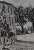 20th Century, print, 'Saint Mary's Parade, Lancaster', framed, mounted, and under glass, measuring