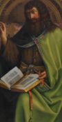 After Jan van Eyck (1390-1441, Flemish), coloured print, John the Baptist (The Ghent Altarpiece),