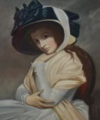 After George Romney (1734-1802, British), aquatint engraving, Emma Hart, later Lady Hamilton, framed