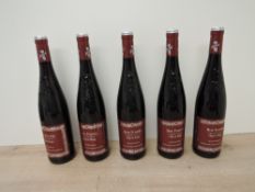 Five bottles of 2018 Pieroth Bor Forras Hajos-Baja, Blauframkisch, 10.5% vol, 0.75L