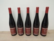 Five bottles of 2019 Pieroth Bor Forras Hajos-Baja, Blauframkisch, 10.5% vol, 0.75L