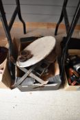 A set of heavy cast metal vintage weighing scales with weights.