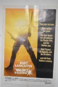 A vintage film poster for 'Valdez is coming'. AF