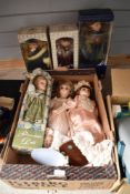 Six vintage porcelain collector's dolls by The Leonardo Collection including Abigail and Chloe,