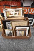 An assorted collection of original artwork and coloured prints to include a portrait of an African