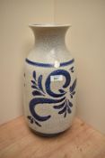 A mid-20th Century West German vase, Uebelacker Keramik, the mottled and glazed body with stylised