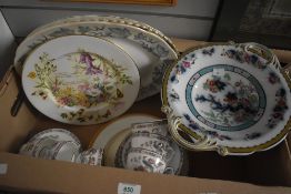 Two Royal Albert platters 'Silver Maple' and 'Celebration' and another similar Paragon 'Debutante'