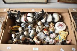 Two traditional cart horse studies and a selection of assorted figurines and animal studies etc.