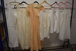 A selection of Vintage night gowns and shifts.