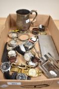 A gentleman's selection including eleven assorted watches, two sleeve garters, a machine tooled