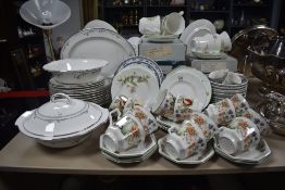 A large selection of assorted dinner and tea services including a Royal Grafton 'Camille' part