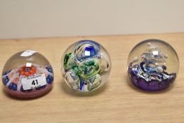 An attractive glass millefiore lace twist paperweight, un-cut dome with an arrangement of complex