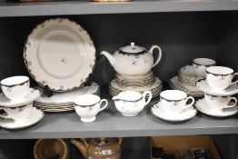 A Wedgwood bone china Chartley pattern part tea service, with teapot and cream jug, plates and