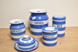 A group of T.G Green & Co Ltd Cornish Kitchenware storage jars, comprising Tapioca, Currants,