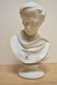 A Victorian Parian ware bust of a robed man, after J.E Jones (19th Century and dated 1859, inscribed