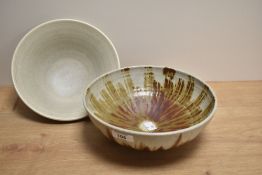 A Pilkingtons Royal Lancastrian pottery bowl by Eric Bridges (1948-57), in a grey mottled glaze,