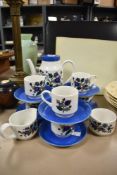 A Staffordshire Midwinter coffee service, comprising of fifteen pieces.