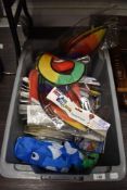 A carton of assorted flags and windsocks, all new in original covers.