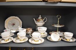 An assorted collection of Taylor & Kent and Royal Albert china tea ware, to include a cake stand